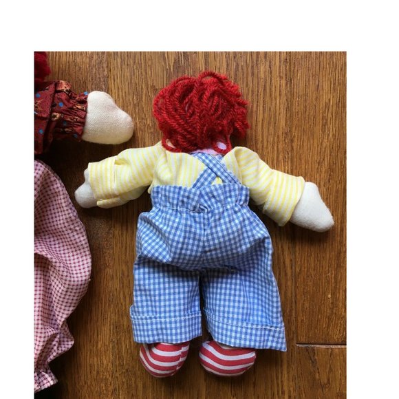 Pair Lot of 2 Raggedy Andy Dolls 12" & 8" - Picture 8 of 8